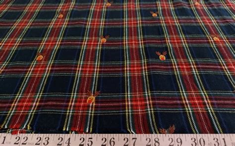 Christmas plaid fabric - Flannel plaid, for Christmas sewing, crafts