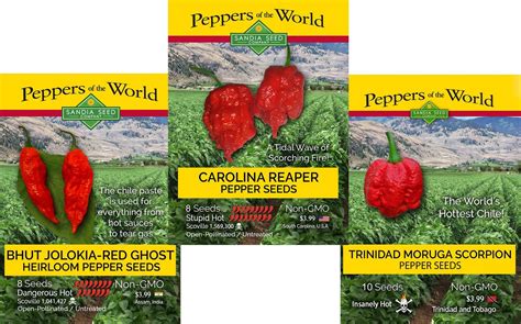 3 Pack - Ghost Pepper, Reaper & Moruga Seeds 15% Off | Stuffed peppers, Stuffed hot peppers, Hot ...