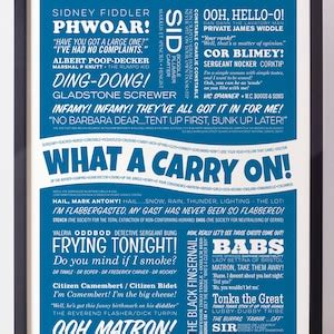 What A Carry On Carry on Print, Film Quote Print, Typographic Print ...