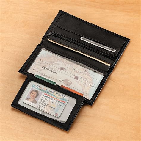 RFID Leather Checkbook Wallet - Ladies Wallet - RFID Wallet - Walter Drake