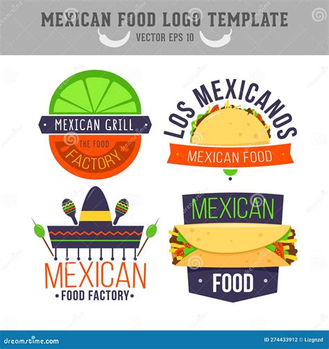 Mexican Food Logo. Logo Design Food Vector Template Stock Vector - Illustration of cocktail ...