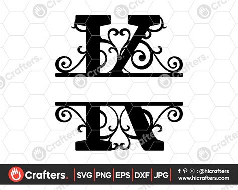 FREE Split Monogram K SVG, Split Letter K SVG | Hi Crafters | Monogram ...