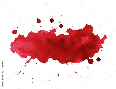 Blood splatter painted art on white for halloween design. Red dripping ...