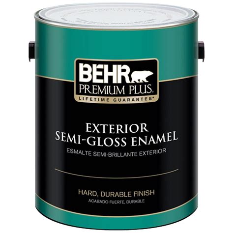 BEHR Premium Plus 1 gal. Ultra Pure White Semi-Gloss Enamel Exterior ...