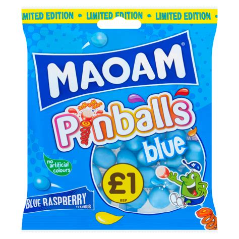 Maoam Pinballs Blue Raspberry Flavour Pm £1 140G - We Get Any Stock