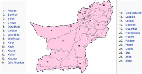 Balochistan Map With Districts