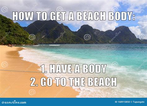 Beach body meme stock photo. Image of thin, prepare - 168915850