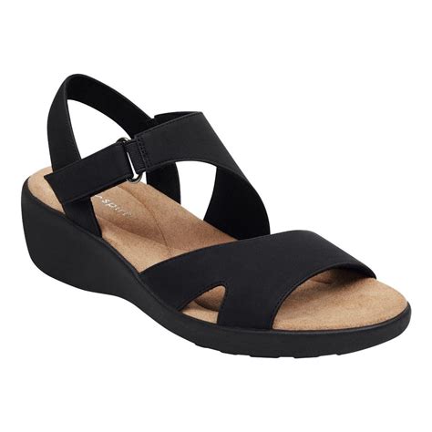 Easy Spirit Kiwi Wedge Sandals in Black - Lyst