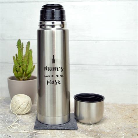 personalised stainless steel flask for gardener by pink and turquoise | notonthehighstreet.com