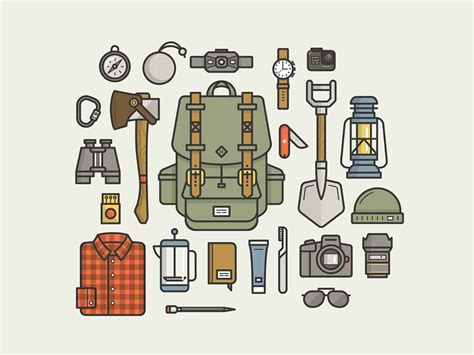 Free Camping Gear Essentials Illustrations (AI)