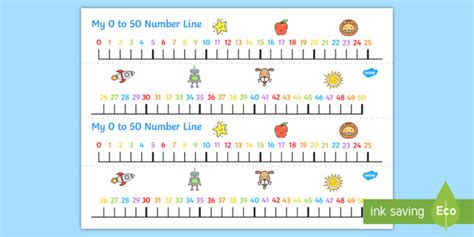 Numbers 0-50 on a Number Line (Teacher-Made)