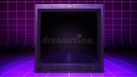 Old Style CRT Monitor in an Arcade Gaming Studio Stock Illustration - Illustration of ...