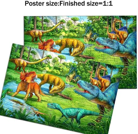 Dinosaurs Jigsaw Puzzle, 100 Kid Sized Pieces - Old Fashioned Toys