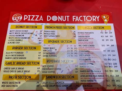 Menu at Pizza Donut Factory, Lucknow