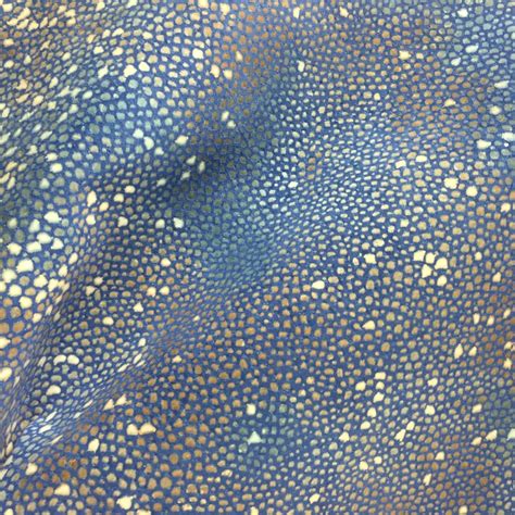 Shagreen Stingray on Cobalt Pig Split - Rainbow Leather