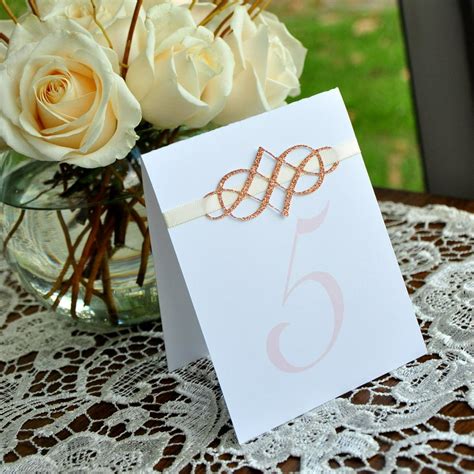 Elegant Table Numbers. Blush Wedding Decorations. Rose Gold Wedding Decor. Fancy Table Numbers 1 ...