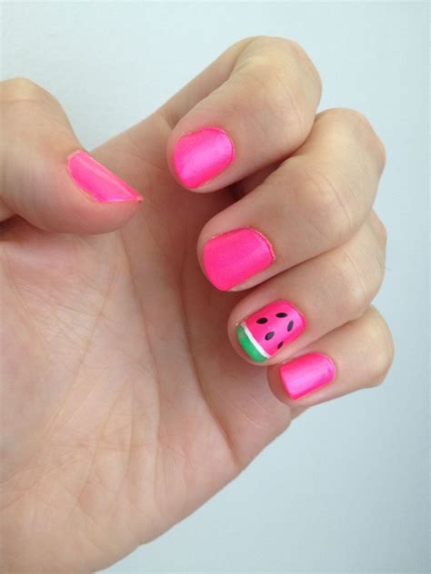 Watermelon nail art | Nail art for kids, Watermelon nails