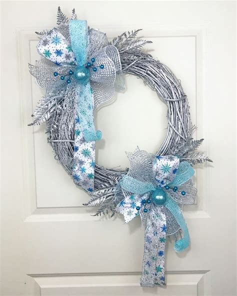 Blue christmas wreath. Winter wreath. Sparkly blue wreath. | Etsy ...