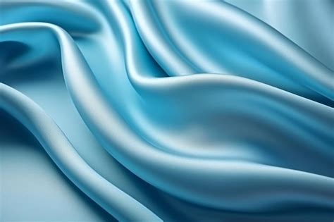 Premium AI Image | Blue silk fabric that is blowing in the wind.