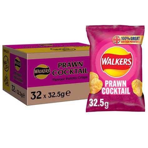 Walkers Prawn Cocktail Crisps Box, 32.5 g, Case of 32- Buy Online in Australia at Desertcart ...