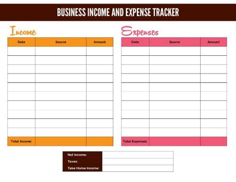 Income And Expense Sheet Printable