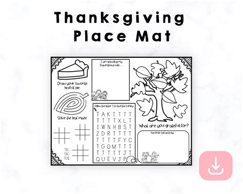 Thanksgiving Place Mat Printable – CrystalandComp