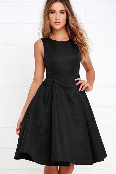 Classic Black Dress - Midi Dress - Pleated Dress - $59.00 - Lulus