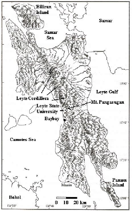 Leyte and the location of Mt. Pangasugan and the Visayas State University | Download Scientific ...