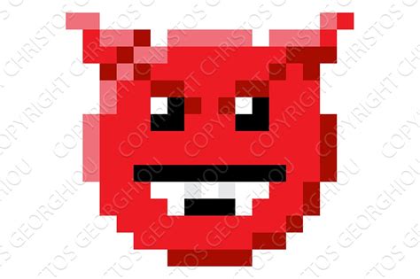 Emoticon Face Pixel Art 8 Bit Icon | Pre-Designed Photoshop Graphics ~ Creative Market