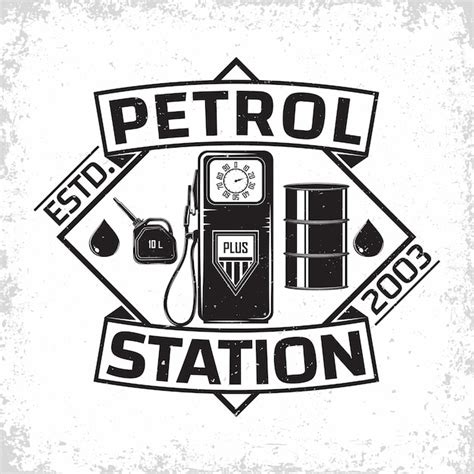 Premium Vector | Vintage petrol station logo design, emblem of gasoline station, gas or diesel ...