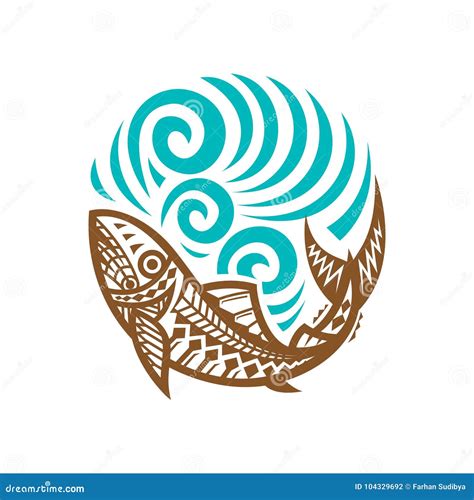 Tribal Fish Tattoo Cartoon Vector | CartoonDealer.com #7201251