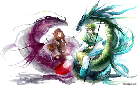 Anime dragon art couple