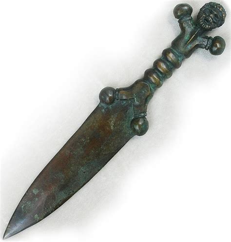 Celtic Dagger from Omega Art Works. Artificially aged bronze. Style appropriate to1200 BC ...