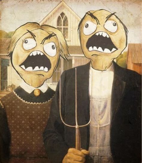 american Gothic | American gothic parody, Rage faces, Art parody