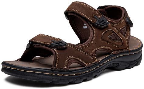 Jousen Men's Sandals Arch Support Casual Genuine Leather Summer Outdoor ...