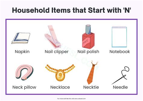 Household Items that Start with N - Things that Start with N