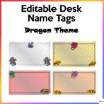 Editable Desk Name Tags Dragon Theme - Made By Teachers