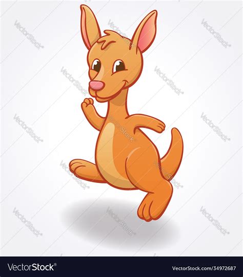 Cute infant kangaroo joey cartoon character Vector Image