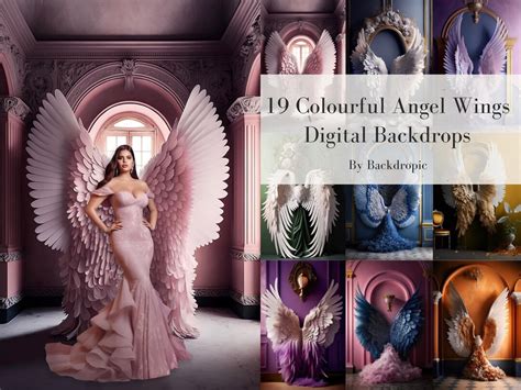 Digital Backdrops Digital Angel Wings Background Wedding Backdrop Digital Download Photoshop ...