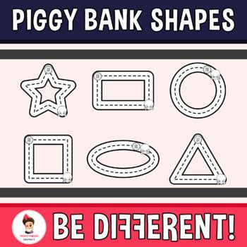 Piggy Bank Shapes Clipart (Guided Set) by PartyHead Graphics | TpT