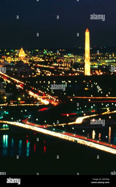 Washington dc aerial night hi-res stock photography and images - Alamy