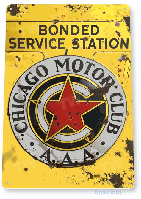 Chicago Motor-Club Sign A039 - TinWorld Garage Signs, tinsign.com