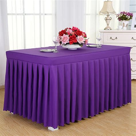ROMANZO Solid Color Fabric Rectangle Conference Table Cover Office Tablecloth Booth Setting ...