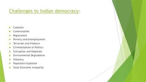 Challenges of indian democracy