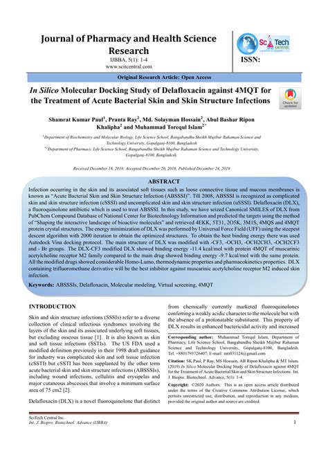 Journal of Pharmacy and Health Science Research Template - Scitech Central