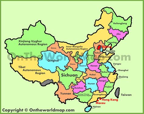 Phân tích Bản đồ Trung Quốc (China Map) khổ lớn phóng to