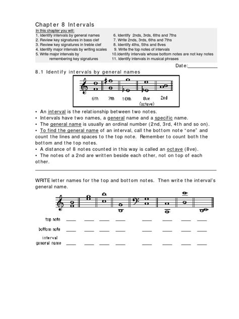 Chapter 8 Intervals - G Major Music Theory | Interval (Music) | Clef