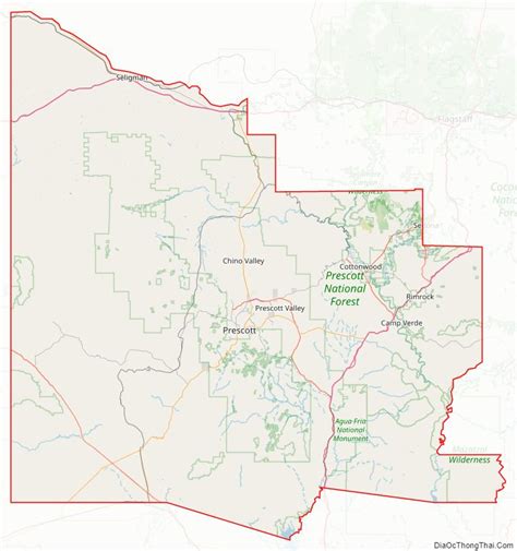 Map of Yavapai County, Arizona - Thong Thai Real