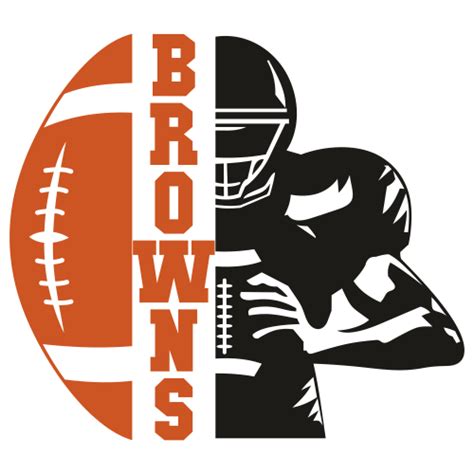 Cleveland Browns Distressed Football Half Player SVG