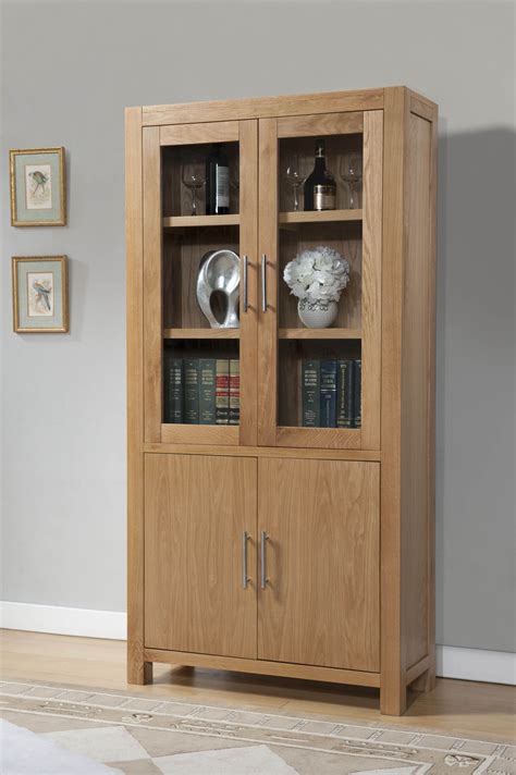 Birstall Oak Interior Furniture Modern Display Cabinet | Oak display ...